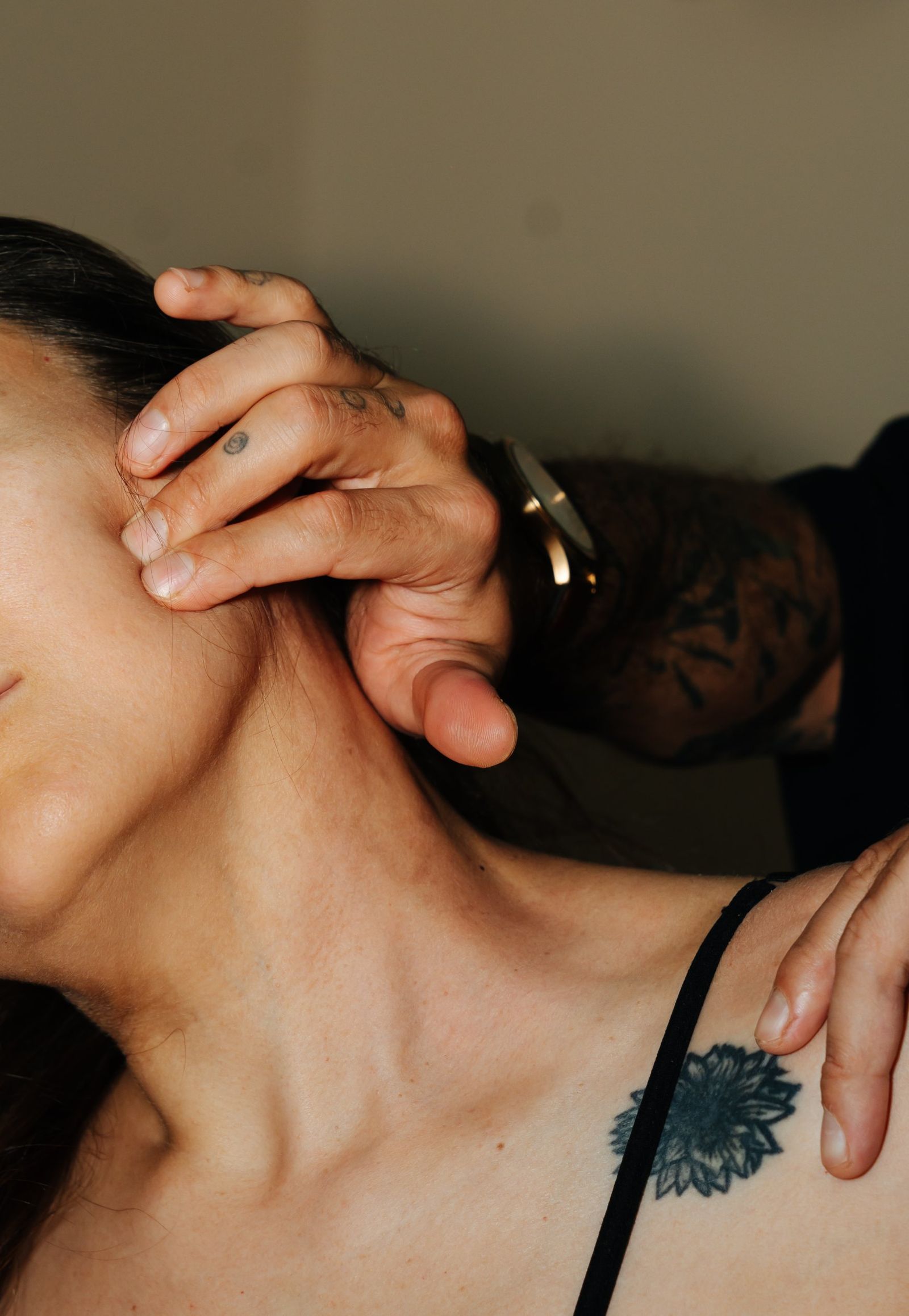 Hands-on neck and shoulder release for tension from computer work